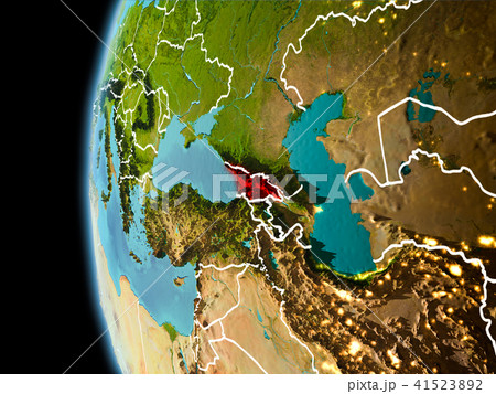 Georgia from space in evening 41523892