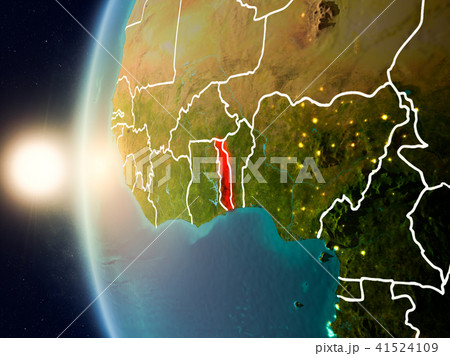 Sunset above Togo from space Sunset above Togo from space 41524109
