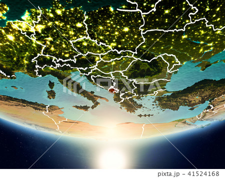 Montenegro with sun on planet Earth Montenegro with sun on planet Earth 41524168