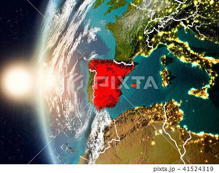 Spain during sunset on Earth 41524319