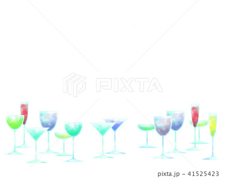 カクテルの背景のイラスト素材