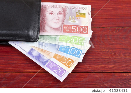 Money from Sweden in the black wallet  41528451