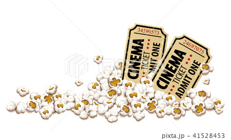 Cinema tickets for movie theater popcorn vector 41528453