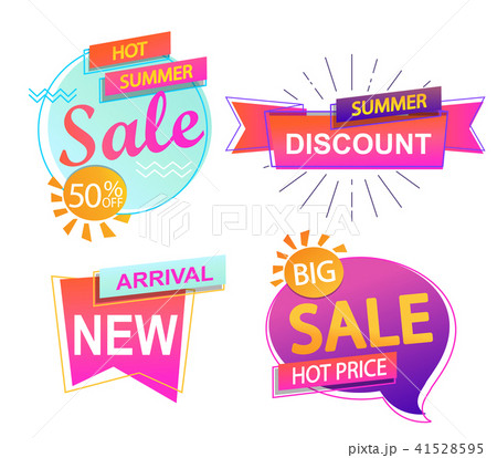 Set of 4 banner elements, sale and discount. Set of 4 banner elements, sale and discount. 41528595