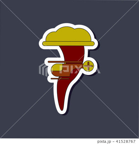 paper sticker on background tornado helicopter 41528767