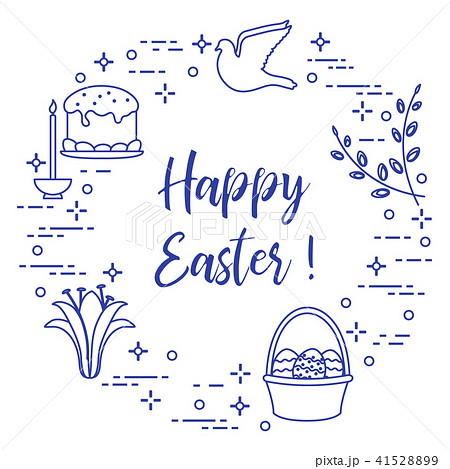 Easter cake, willow, lily,candle,dove,basket,eggs Easter cake, willow, lily,candle,dove,basket,eggs 41528899
