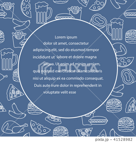 Beer, different types of food and fast food 41528982