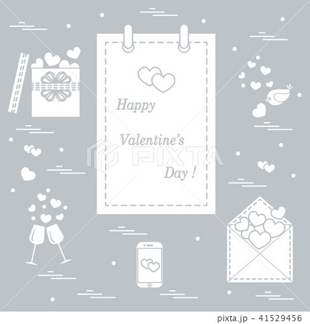 calendar with Valentine's Day, gifts, postal 41529456