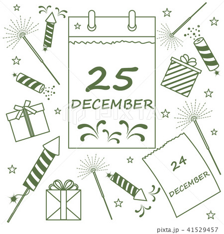 calendar with christmas date page and gifts, calendar with christmas date page and gifts, 41529457