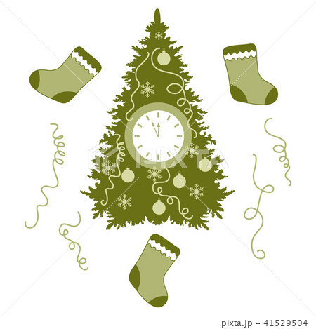Christmas tree, christmas socks, snowflakes, ball, 41529504