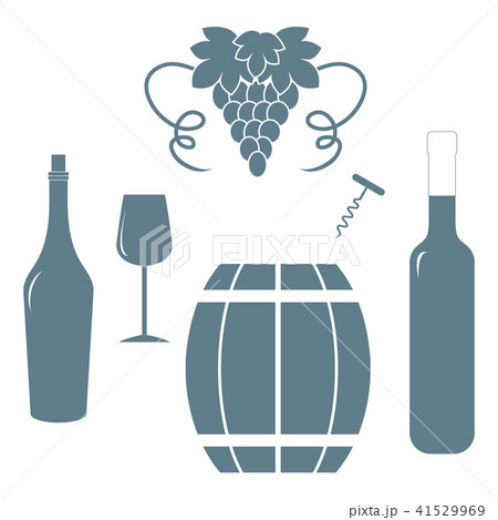 Stylized icon of a colored bottles, glass, 41529969