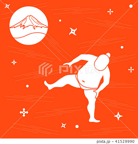sumo wrestler, shurikens and mountain Fuji 41529990