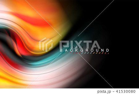 Fluid liquid colors design, colorful marble or plastic wavy texture background, glowing multicolored 41530080