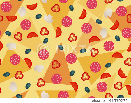 Pizza seamless pattern, vegetables ingredients 41530272