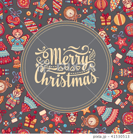 Christmas Greeting Card. Ornament decorate. 41530513