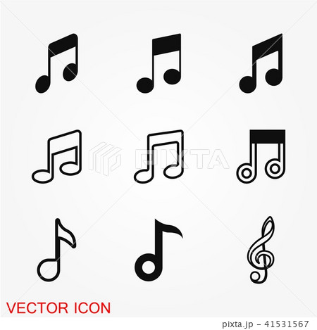 Music note icon vector, in trendy flat style 41531567