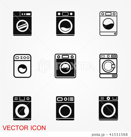 Washing machine icon vector, home appliances symbol 41531568