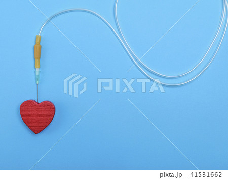 plastic catheter with needle and red heart plastic catheter with needle and red heart 41531662