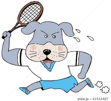 犬のテニスのイラスト素材