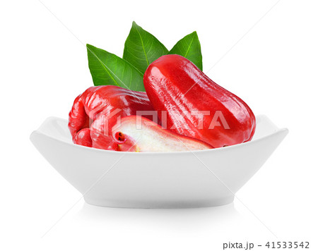 rose apple in white bowl on white background rose apple in white bowl on white background 41533542