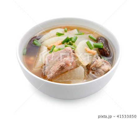 soup radish with pork serve on bowl, thai food  41533850