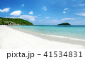 Clear water and blue sky on tropical sandy beach 41534831