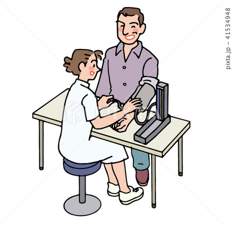 血圧測定のイラスト素材