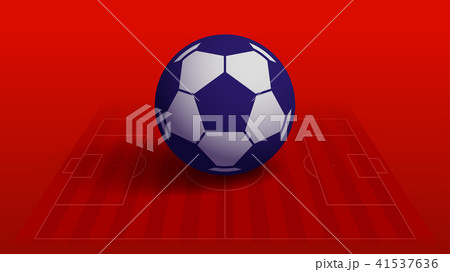 blue soccer ball on red football field vector blue soccer ball on red football field vector 41537636