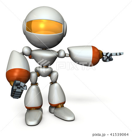 右に指差すキュートなロボット 41539064