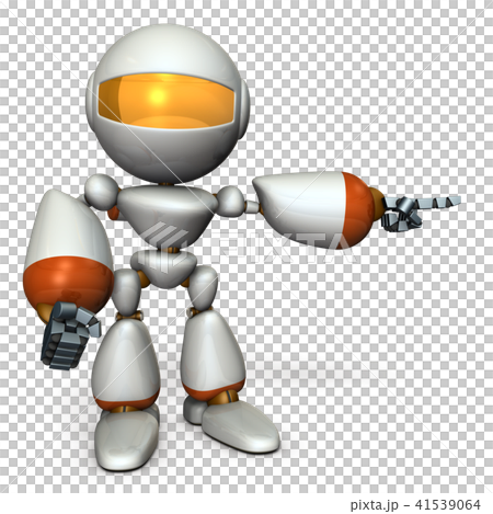 右に指差すキュートなロボット 41539064