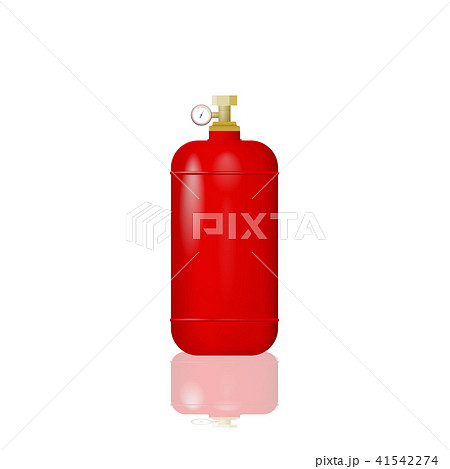 Red cylinder with liquefied gas. Red cylinder with liquefied gas. 41542274