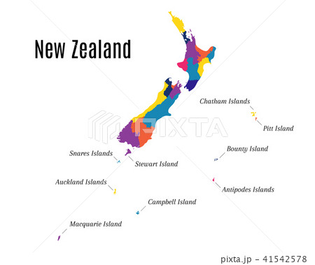 Geographical map on the New Zealand Geographical map on the New Zealand 41542578