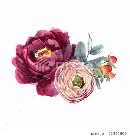 Watercolor floral vector composition Watercolor floral vector composition 41542906
