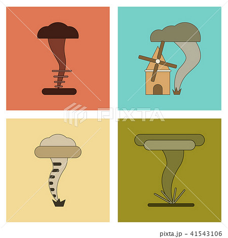 assembly flat icons natural disaster tornado 41543106