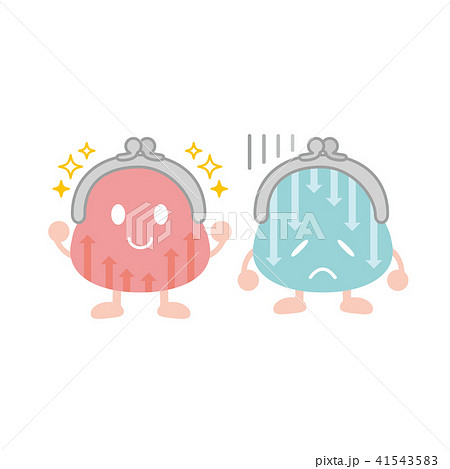 がま口財布のキャラクター　上下の矢印柄　アップダウン 41543583