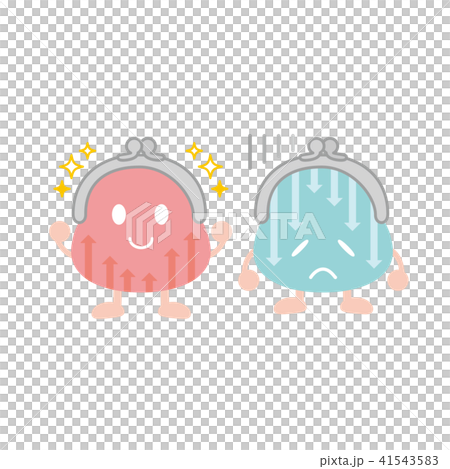 がま口財布のキャラクター　上下の矢印柄　アップダウン 41543583