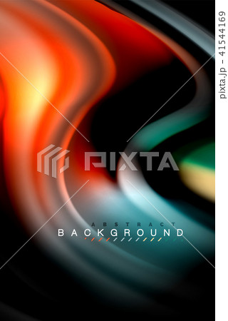 Fluid liquid colors design, colorful marble or plastic wavy texture background, glowing multicolored 41544169
