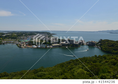 大草山展望台からの景色の写真素材