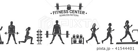 Fitness club seamless pattern or background. Vector illustration. 41544401