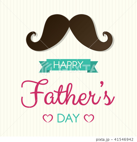 Father's Day - cute poster with mustache. Vector. 41546942