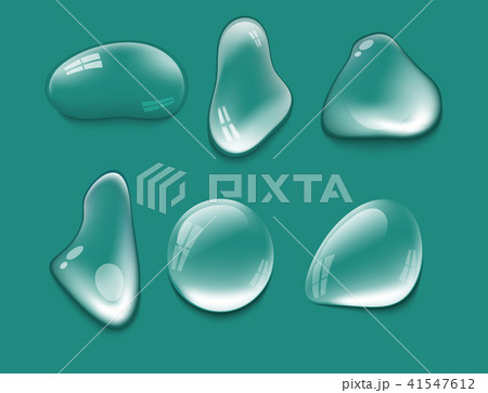 Realistic pure and transparent water drops set vector illustration wet light abstract macro fresh Realistic pure and transparent water drops set vector illustration wet light abstract macro fresh 41547612
