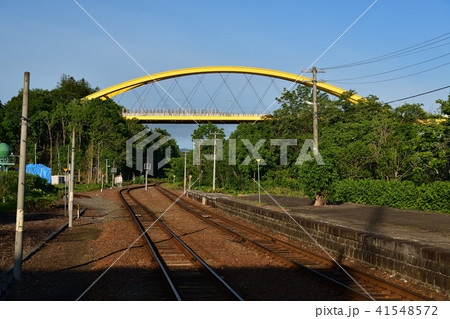 北海道ニセコ町の朝のニセコ駅周辺の風景を撮影 41548572
