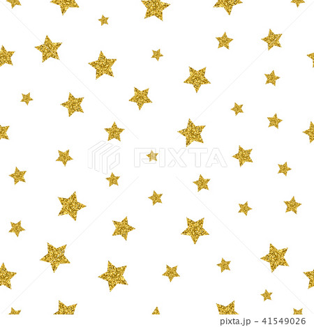 Gold stars vector seamless pattern 41549026