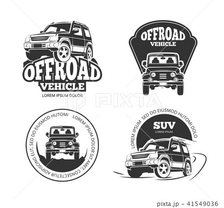 Suv pickup retro vector emblems, logos, badges and labels 41549036