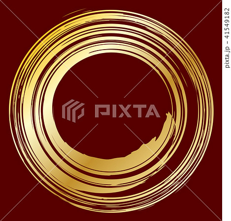 丸 渦 渦巻き 螺旋 金 筆文字のイラスト素材