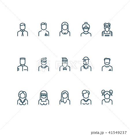People, user profile vector line icons People, user profile vector line icons 41549237
