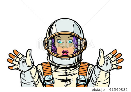 astronaut woman surprised pop art 41549382