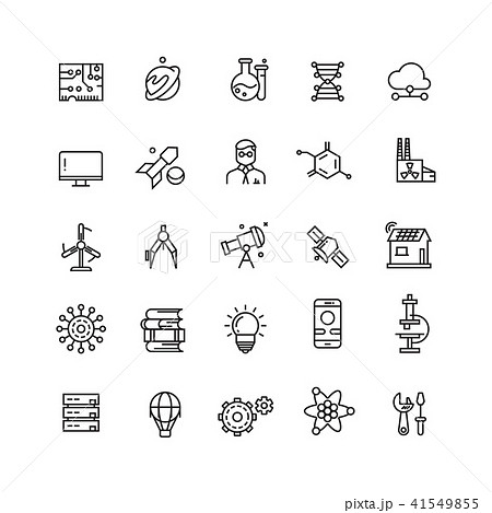 Technologies and science vector line icons 41549855