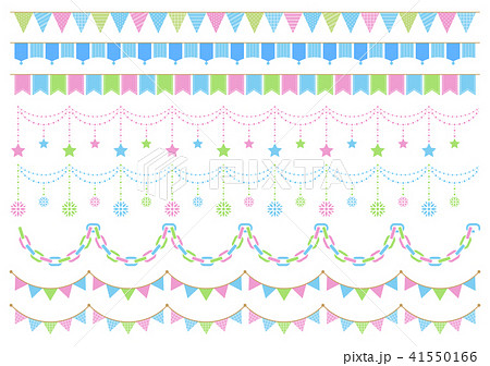 ガーランド パステル2のイラスト素材