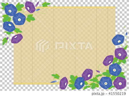 ベクター　イラスト　デザイン　朝顔　すだれ　夏のイメージ　和風　フレーム　飾り 41550219